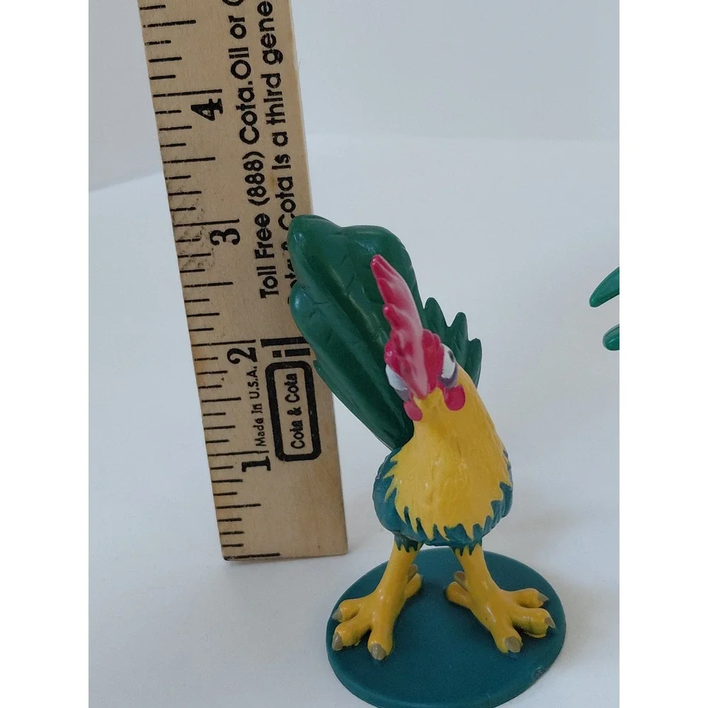 Disney Moana Hei Hei Rooster Figurine Set 3 Inch Plastic Toy Figures 2 Count VTG